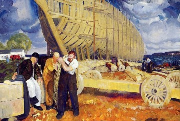 George Wesley Bellows Painting - Constructores de barcos George Wesley Bellows